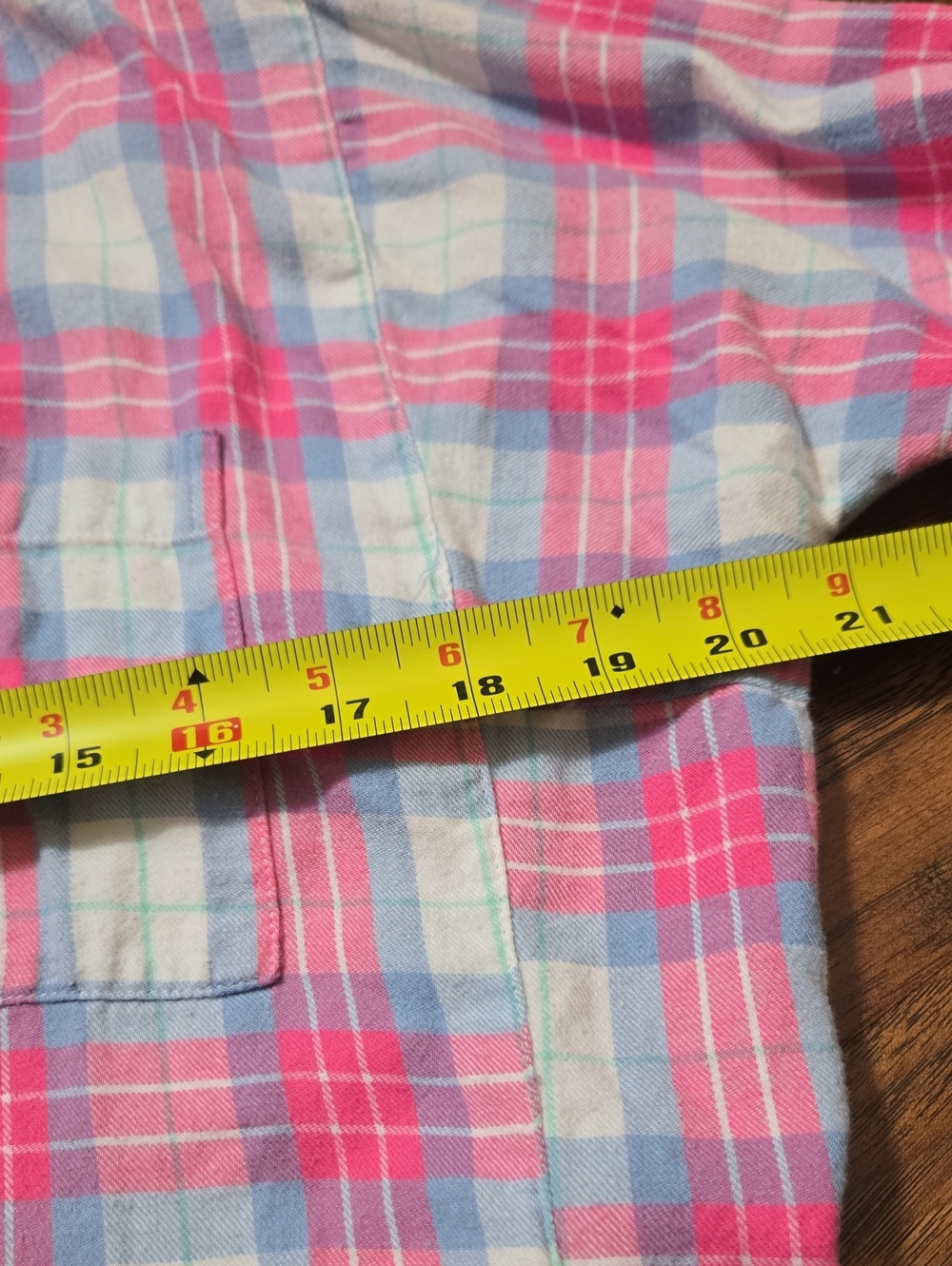 Lauren James Medium Pink Blue Cotton Flannel Button Down - Picture 10 of 10